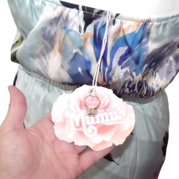 new SHOW ME YOUR MUMU Maxi Dress, XXS, Minty Floral, Heather Halter, Tall Vent - Picture 7 of 16